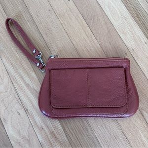 Brown Leather Wristlet NWOT